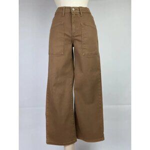 Zara Girls Wide Leg Jeans Size 11-12 Kids Brown Denim High Waist Adjustable